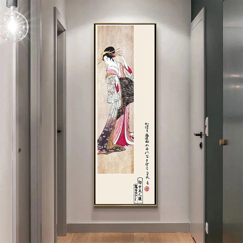 Винтажная картина на холсте в японском стиле