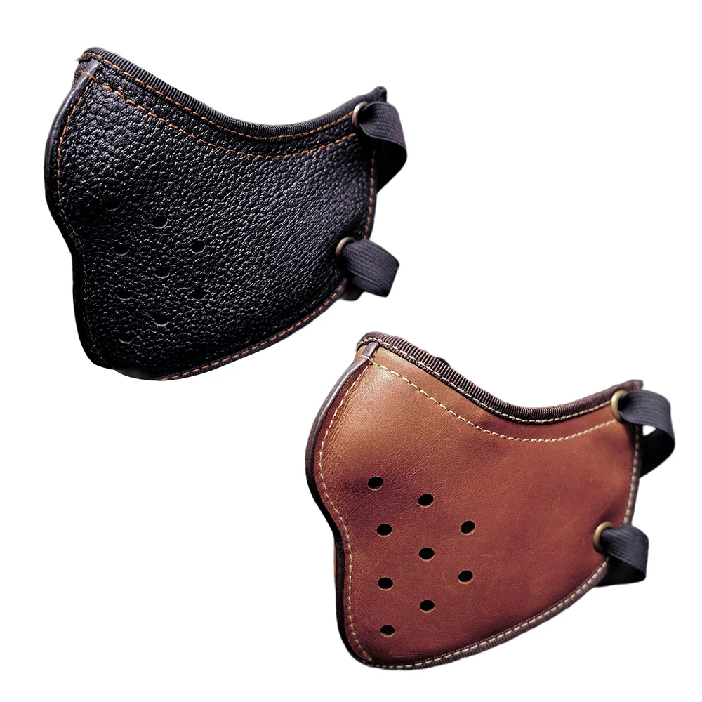 

2021 Punk Motorcycle Mask Riding Mask PU Leather Outdoor Windproof Breathable Breathing Mouth Dustproof Adjustable Mask