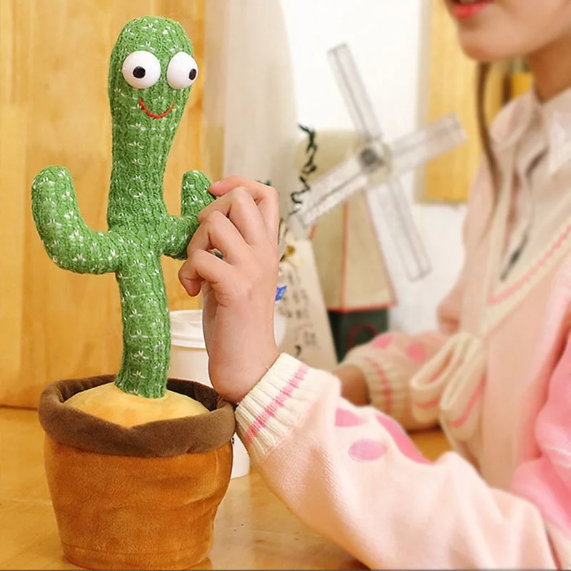 Home Decoration Gift Lovely Talking Toy Dancing Cactus Doll Speak Talk Sound Record Repeat Toy Kawaii Cactus Children Education enlarge