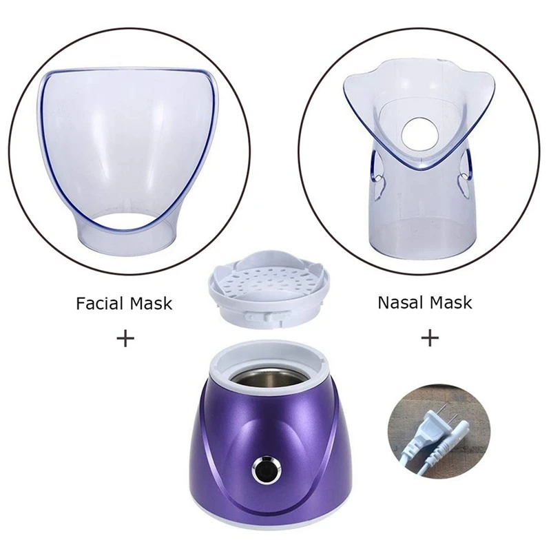 

Facial Steamer Professional Steam Inhaler Facial Sauna Spa for Face Mask Moisturizer - Sinus with Aromatherapy EU Plug