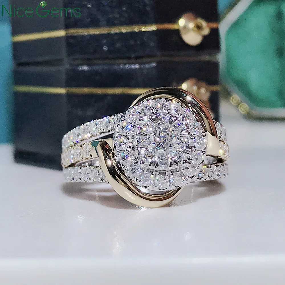 NiceGems 14 к желтое золото и белое муассани для лабораторного выращивания