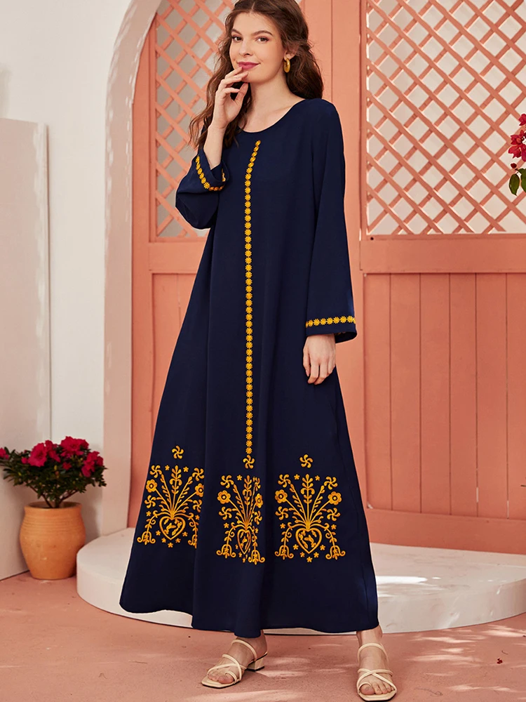 

Ramadan Eid Mubarak Robe Longue Femme Abaya Dubai Kaftan Turkey Muslim Fashion Hijab Dress Islam Clothing Maxi Dresses For Women