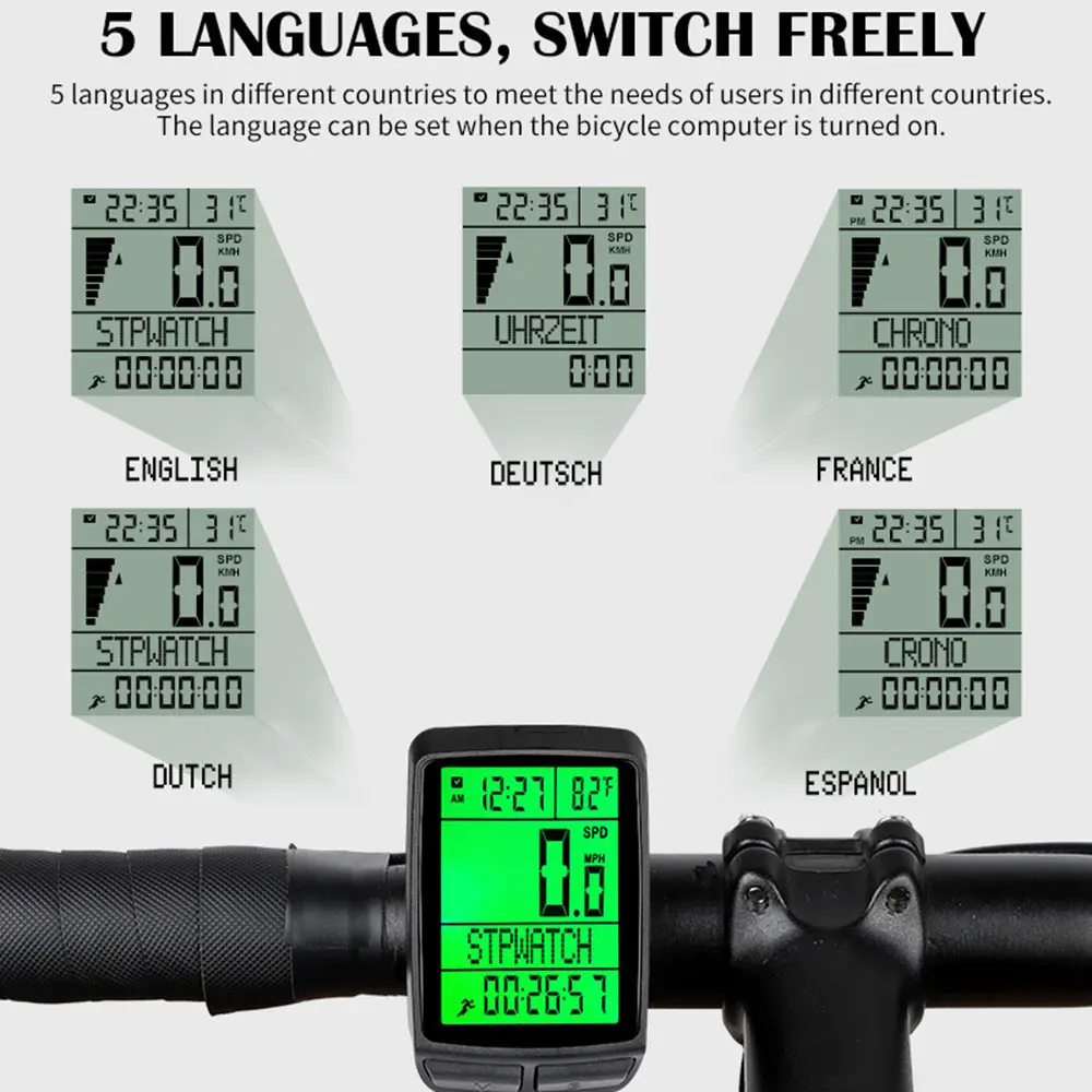 

Bicycle Wireless Computer Speedometer Waterproof Bicycle Odometer Stopwatch Speed Multifunctional Speedometer