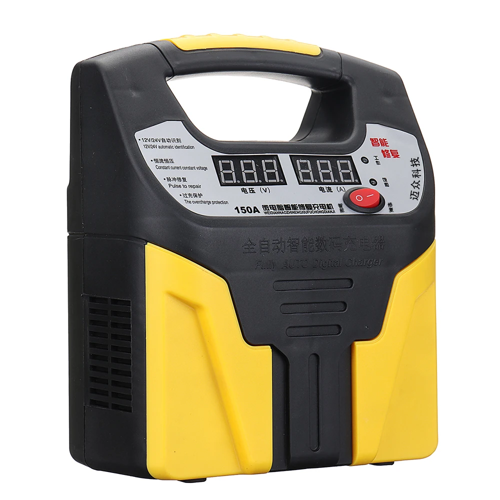 Портативный электрический автомобиль QI Беспроводная зарядка устройства ЖК-дисплей Дисплей восьмеричный защита безопасности автоматическая Бесшумная 12 V/24 V 15A автомобиля Батарея Зарядное устройство