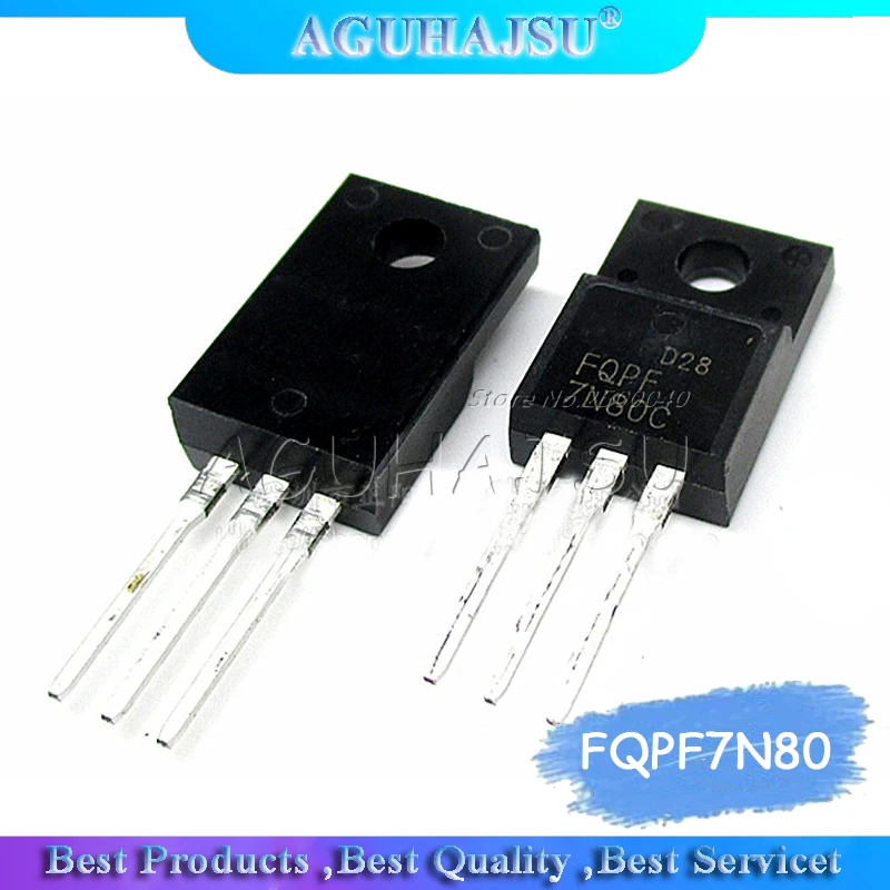 10 шт. FQPF7N80C TO-220F FQPF7N80 TO-220 7N80 7N80C 800V 7A новый оригинальный | Электронные компоненты и
