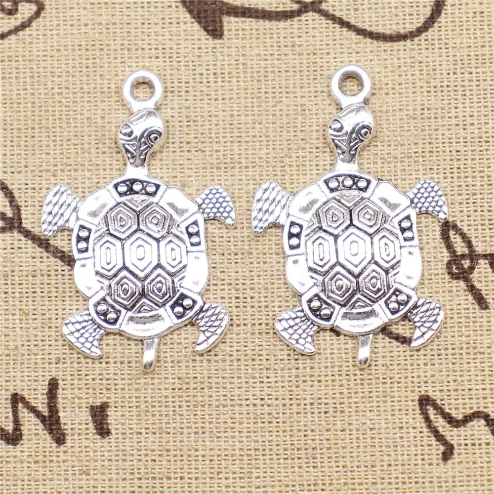 

Supplies For Jewelry Making 2pcs 45x28mm Antique Silver Color Tortoise Charms