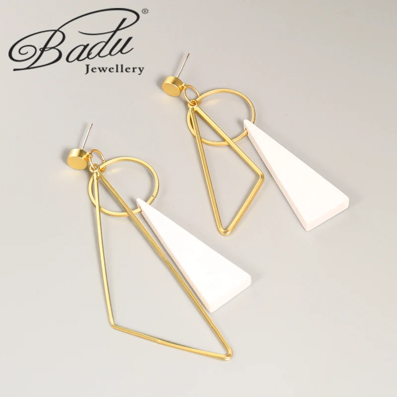 

Badu Metal Geometric Drop Earrings Irregular Earrings Triangle Design Ladies Wedding Exaggeration Earrings Girl Temperament Gift