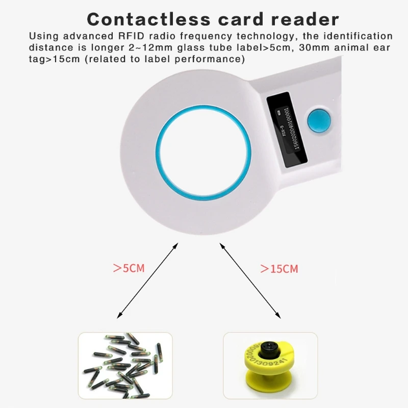 

K3NB W90B 134.2K Bluetooth Animal Microchip Reader Dog Chip Reader Pet Chip Scanner Animal Tag Card Reader with OLED Display