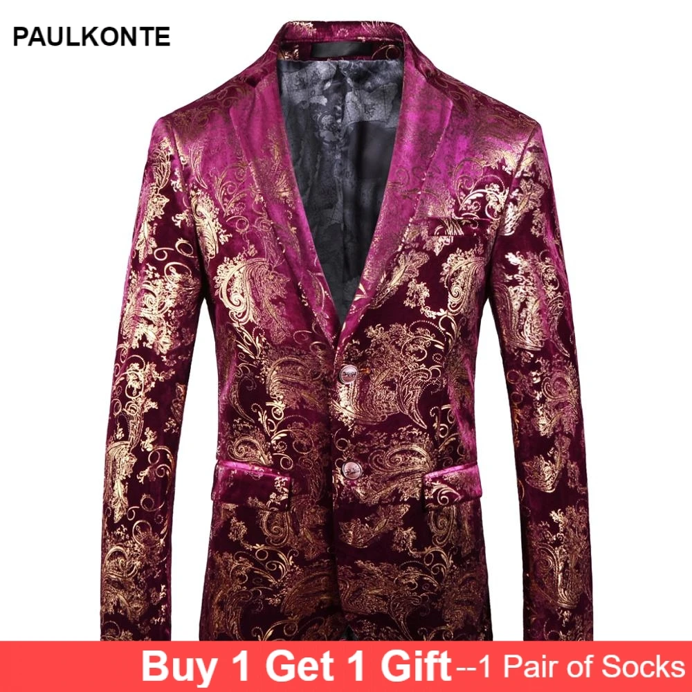 Новинка 2019 мужской пиджак с принтом модные вечерние костюмы для джентльменов