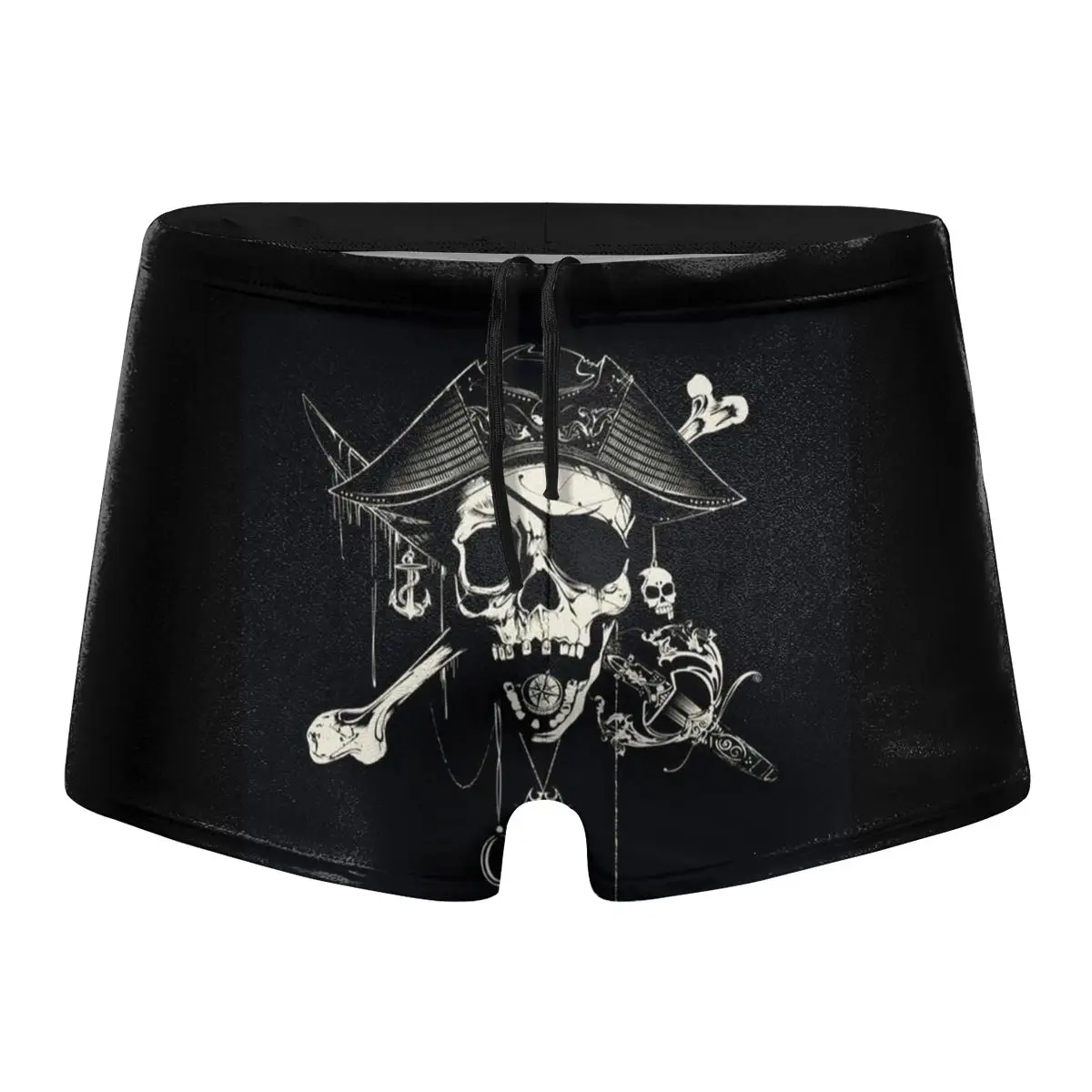 

Europe Size Older Broken Jolly Roger Skull Cross Bones Pirates Swimming Pants Speed Dry Man Swimming Trunks Swimsuit Stretch