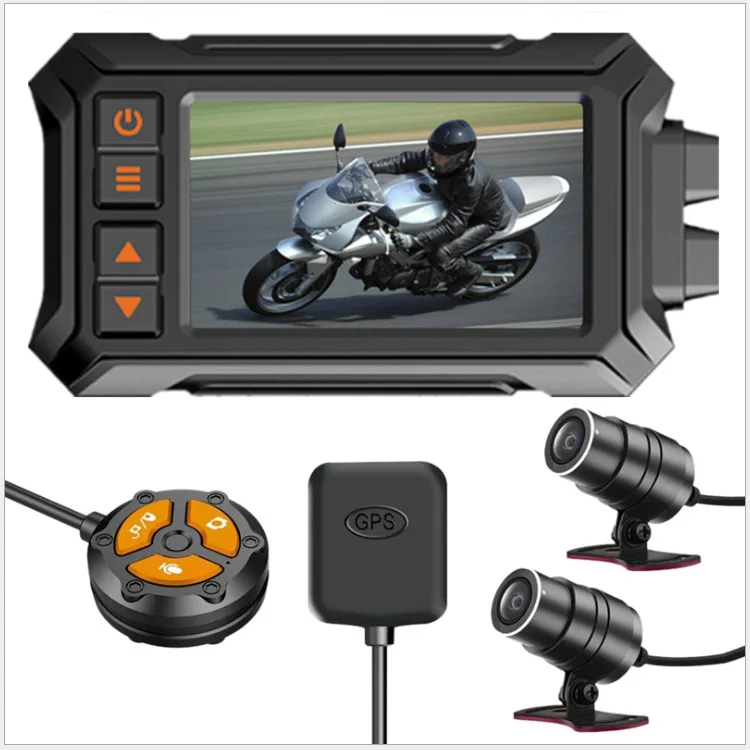 

Видеорегистратор для вождения мотоцикла, HD, двойной объектив, двойная запись, звездный свет, ночное видение, Wi-Fi, стандартное подключение, полный GPS для дайвинга