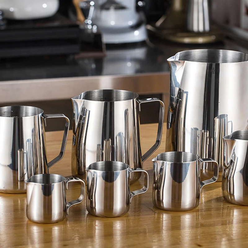 Кувшин для взбивания молока в пену посуда баристы из нержавеющей стали кофе