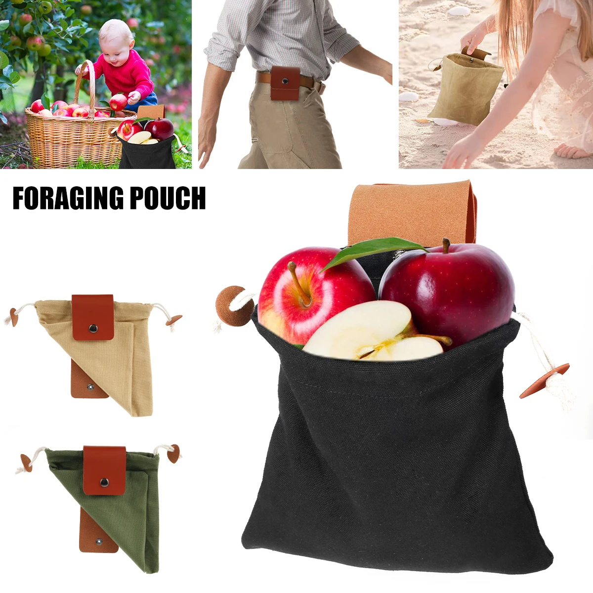 

Collapsible Outdoor Camping Foraging Pouch Bag Oxford Cloth Mushroom Foraging Foraging Bag Hunting Foraging Fanny Pack Universal