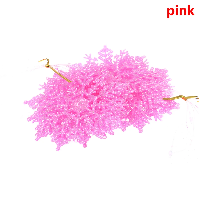 pink 12 шт./компл. к требованиям заказчика; сверкающие; блестящая Снежинка рождественские украшения для рождественской елки вешалка гирлянда для изготовления украшений - Цвет: pink