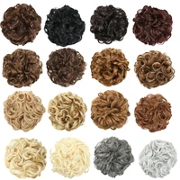 synthetic chignon hair hairpiece for women girls messy bun piece curly extensions black brown blond color heat resistant fiber