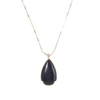 blue sandstone teardrop water drop pendant necklaces for women natural stone jewelry