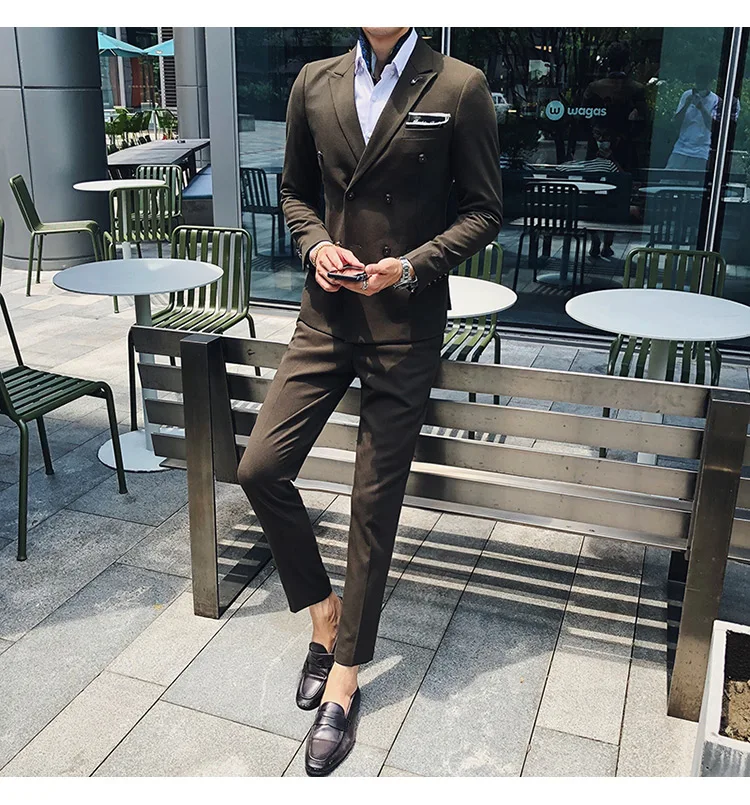 8 цветов на заказ приталенные костюмы для мужчин с отворотом деловые свадебные