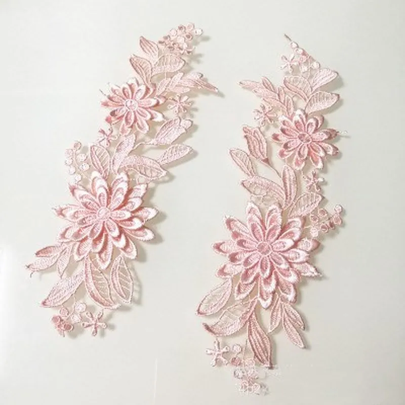 1Pair New 3D Flower Lace Collar Embroidery Applique Neckline DIY Sewing Decoration Craft Wedding Dress Accessories Scrapbooking | Дом и сад