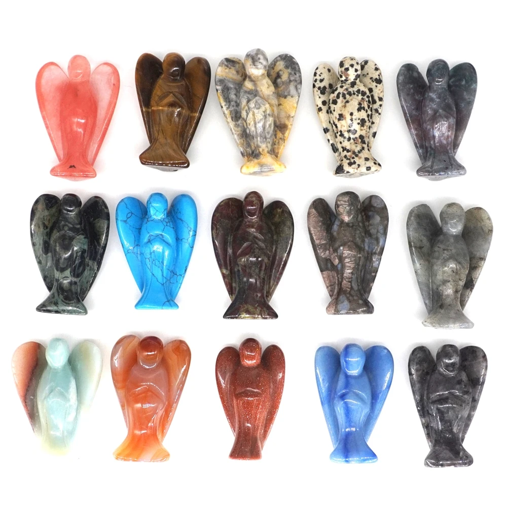 2 дюйма фигурка ангела натуральный драгоценный камень резной кристалл