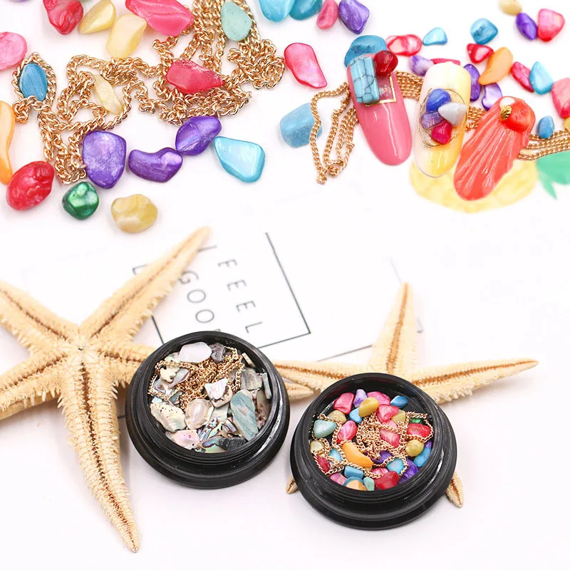 Новинка 2019 хит продаж 1 коробка цветные морские камни в виде ракушек смешанный