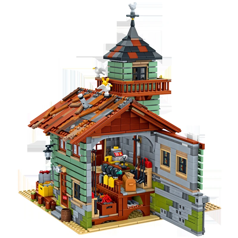Новый SY MOC серия 16050 старый Рыболовный набор магазина совместим с Legoingly дом для