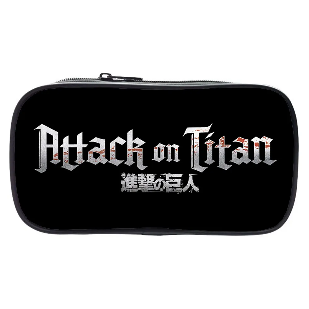 

Japanese Anime Attack On Titan Pencil Case Cosplay Cartoon Cosmetic Bag Student Stationery Pouch Bags