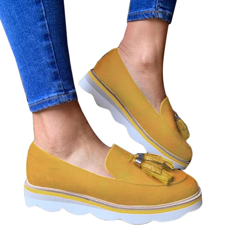 

Women Simple Flats Fashion Leather Female Casual Shoes Solid Color High Quality Women Loafers Ladies Shoes For Female
