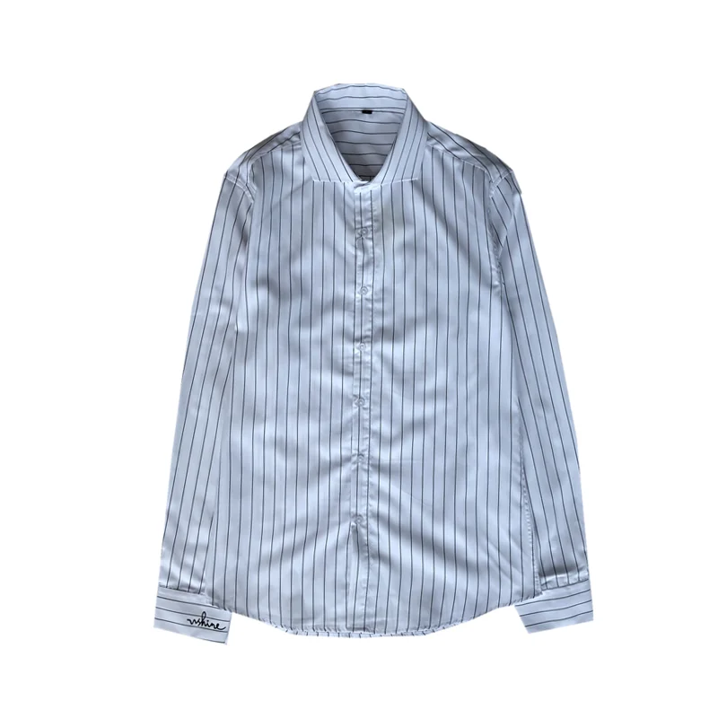 

2020 Striped Shirt Men's Long-sleeved Casual Shirts Korean Style Slim Fit Handsome Male Business Dress Shirt camisa masculina