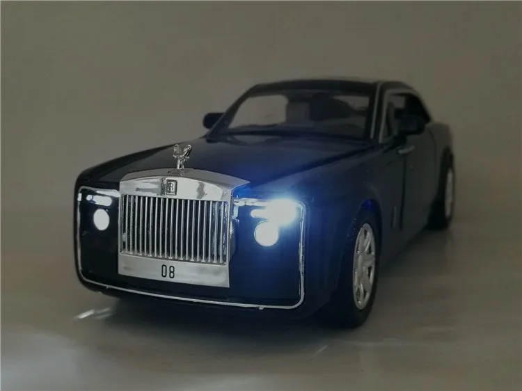 Высокая модель автомобиля из 1:24 сплава Rolls-Royce shadow, металлическая модель со звуком и светильник, игрушки для детей, подарки