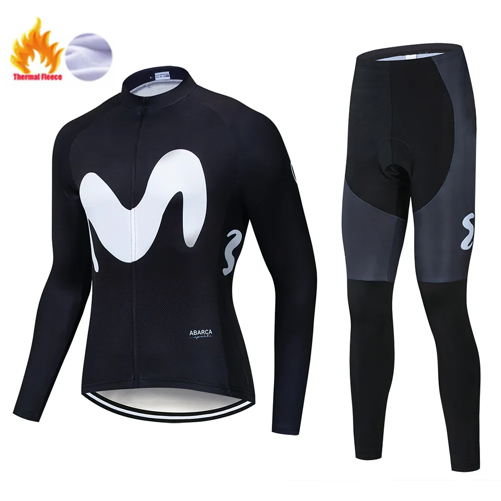 Winter Cycling set Мужской зимний термо велосипедный комплект одежды M длинный рукав Велоспорт Джерси Набор Ropa Ciclismo мотобайк; велорубашка велосипедная одежда - Цвет: Winter Cycling set