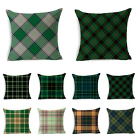 green red check pattern cushion cover colorful gift pillowcase scottish style sofa car decoration linen home decoration 4545cm