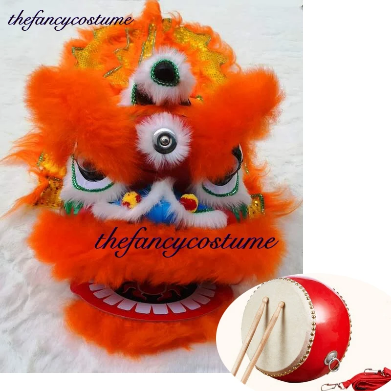 

2-5 age Classic Kid Lion Dance o Drum Mascot Festival Funny Fancy Costume 10inch Cartoon Props Sub Play Parade Outfit Sport