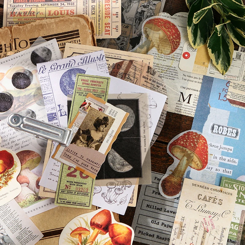 60 шт. грибные марки Лунная микс бумага мусорный журнал планировщик для