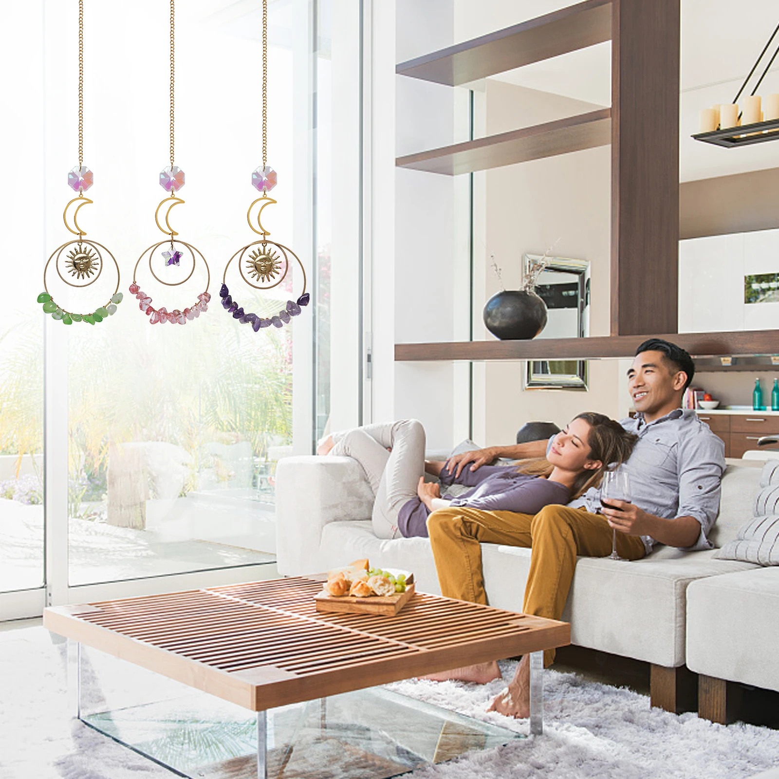 

Хрустальные украшения, ветряные колокольчики, рандомный Декор для дома и сада, автомобильный декор, алмазные металлические колокольчики, з...