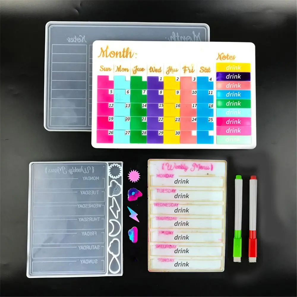 

Новая детская силиконовая форма «сделай сам» для заметок, еженедельный и ежемесячный планировщик, календарь