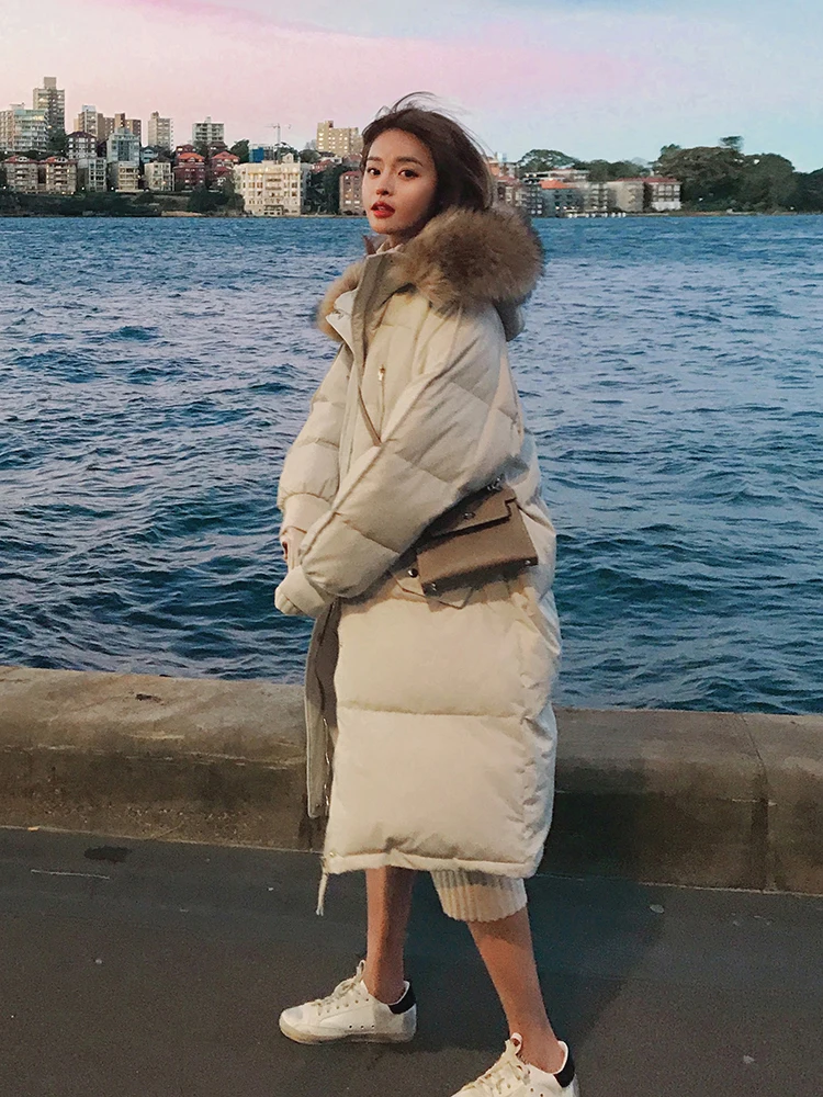 

Winter Jacket Women 2020 Large Fur Collar Korean Hooded Coat Warm Thick Long Female Down Cotton Parka Oversized Snow Outwear