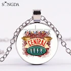 Новейшее ожерелье для ТВ-шоу друзей центральный Перк время кофе мультяшный стеклянный кулон с драгоценным камнем ювелирное изделие на 25-ю годовщину подарок для фанатов