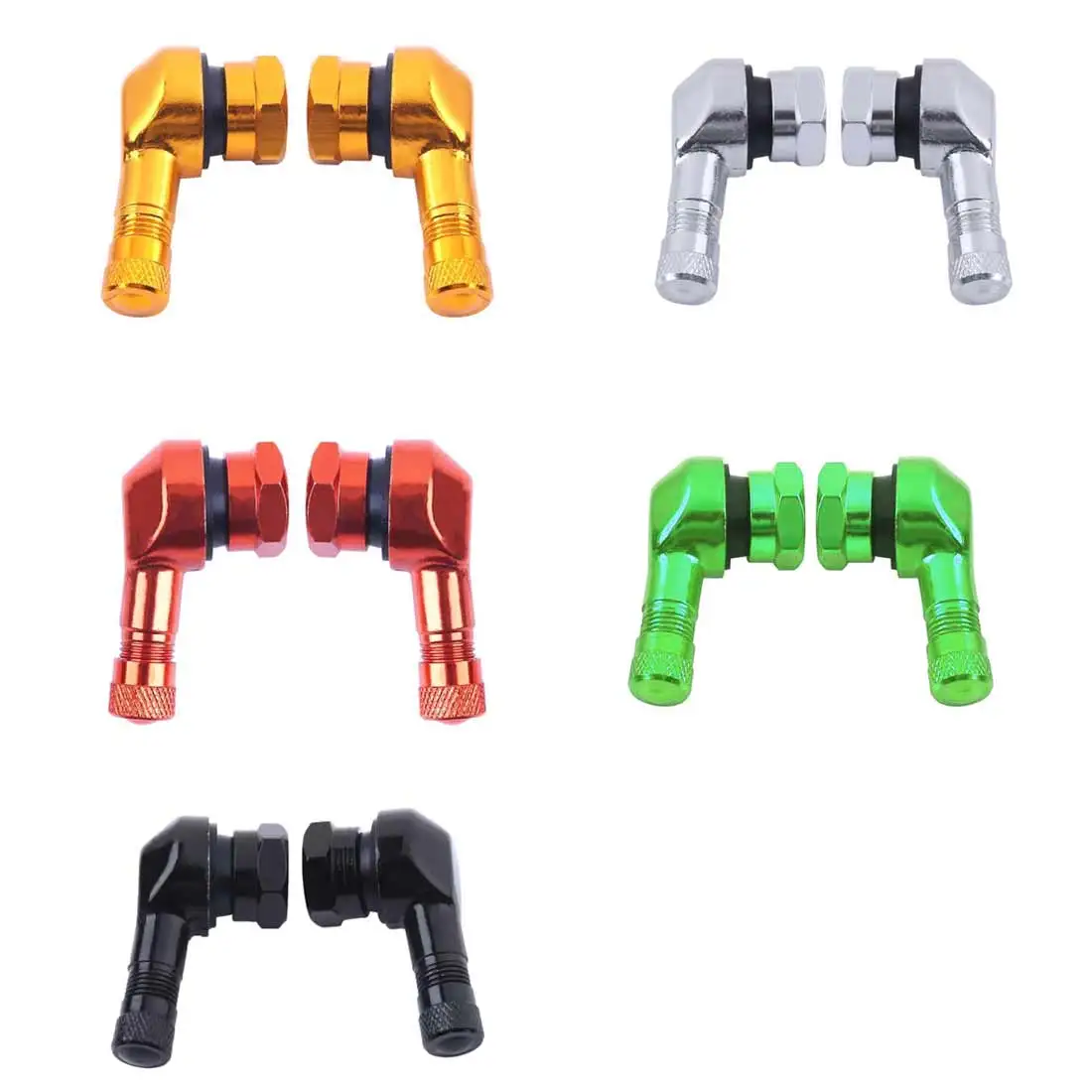 

1Pair Motor Accessories 11.3mm Universal Car Motorcycle Wheel Tire Stems Caps 90 Degree Aluminum Alloy