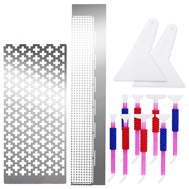 12Pcs Square And Round Diamond Painting Tool With 599 520 Blank Grids Ruler Fix Drill Pen | Дом и сад