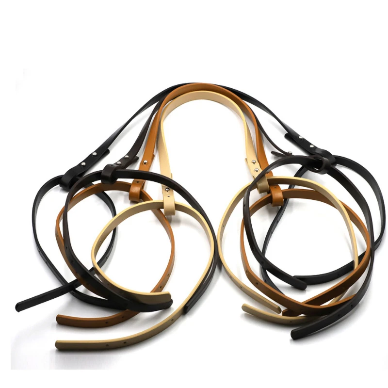 1pc High Quality PU Leather Handbag Shoulder Handle Strap Brown Black Long Shoulder Strap for DIY Handmade Woven Bag Accessories