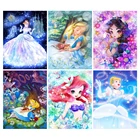 Алмазная живопись, картина из мультфильма Диснеевские принцессы 5D, набор для мозаики сделай сам, алмазная вышивка стразы, искусство, украшение для дома