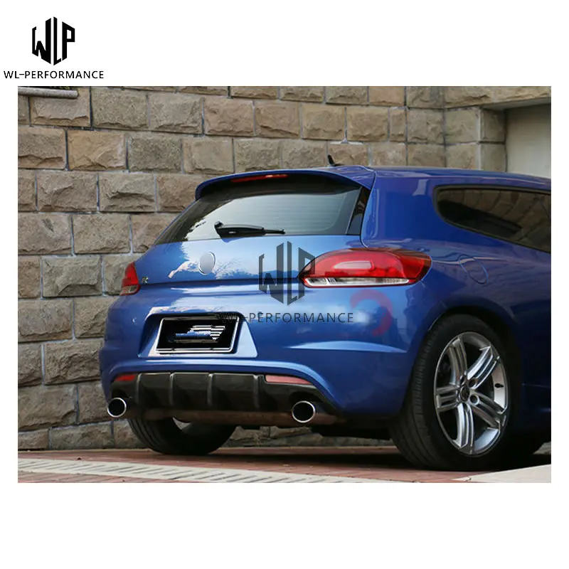 Scirocco R углеродное волокно SCIROCCO Тип двусторонний одиночный задний бампер диффузор