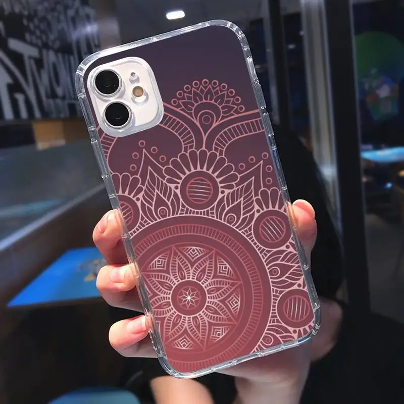 

Mandala Paisley Phone Case Transparent soft For iphone 5 5s 5c se 6 6s 7 8 11 12 plus mini x xs xr pro max