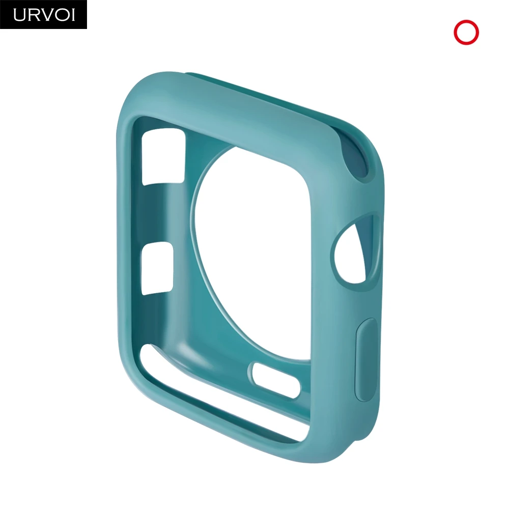 URVOI конфетный, TPU чехол для apple watch series 5 4 3 21 цветной защитный чехол для iWatch 38 42 40 44 мм подходит для ультратонкой рамки - Цвет: Pine green