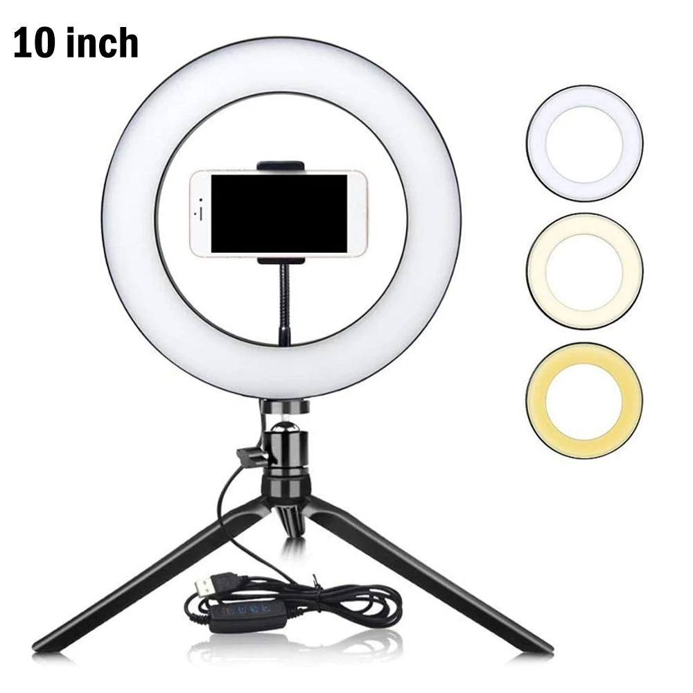 

6.3/10inch ZDM LED Selfie Ring Light Dimmable LED Ring Lamp Photo Video Camera Phone Light Ringlight For Live YouTube Fill Light