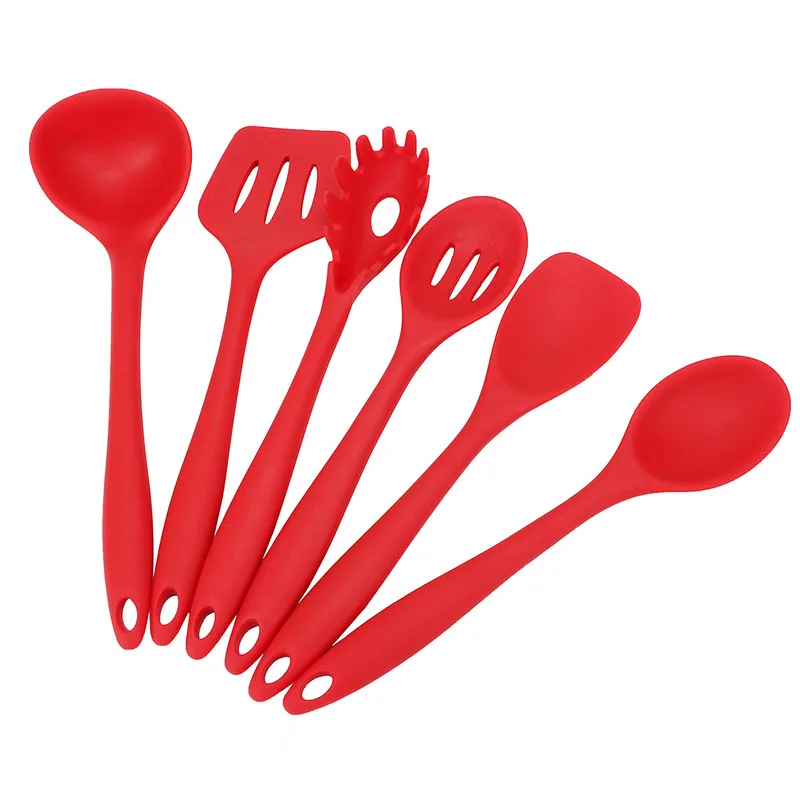 

Non-stick Silicone Kitchen Utensils 6 Piece Set Green Cooking Shovel Spoon Tool Kitchen Accessories Cooking Kitchen Tools