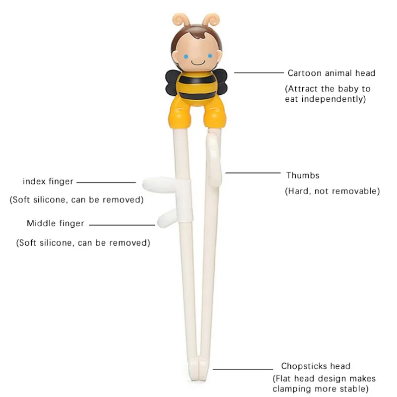 

1Pairs Children Chopsticks For Kids Baby PP Cartoon Learning Reusable Training Helper Chopsticks Home Baby Products