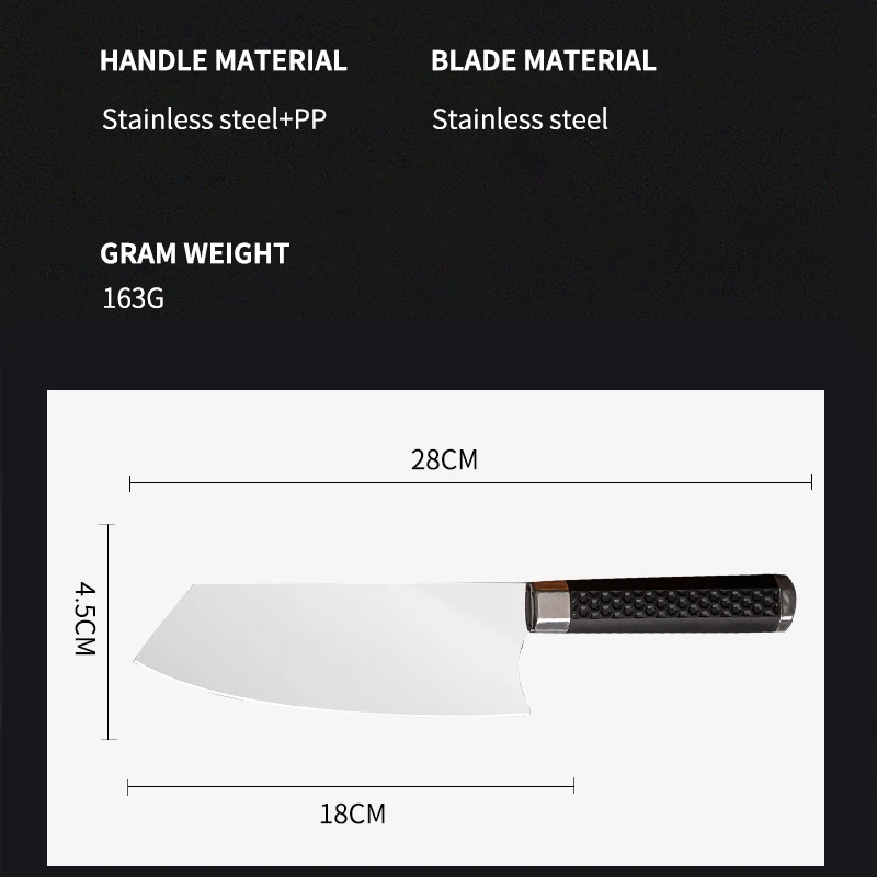 Нож Мясницкий кухонный шеф-повара зеркальный нож бритва из нержавеющей стали