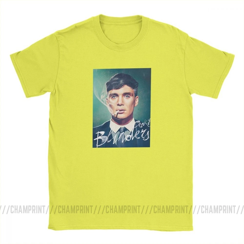 Мужские футболки Peaky Blinders Humor с коротким рукавом, футболки с круглым вырезом, одежда из хлопка, Оригинальная футболка - Цвет: Цвет: желтый