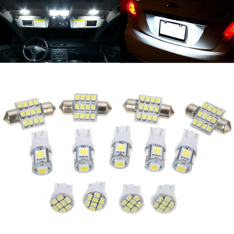 13 шт./компл. 31 мм T10 5SMD 8SMD Светодиодная лампа сверхъяркая 4014 SMD Canbus без ошибок